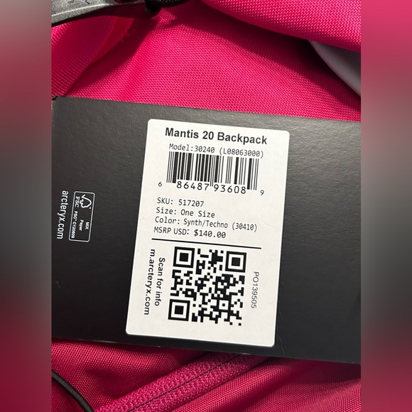 NWT Arcteryx Mantis 20 Backpack Pink - Picture 10 of 10